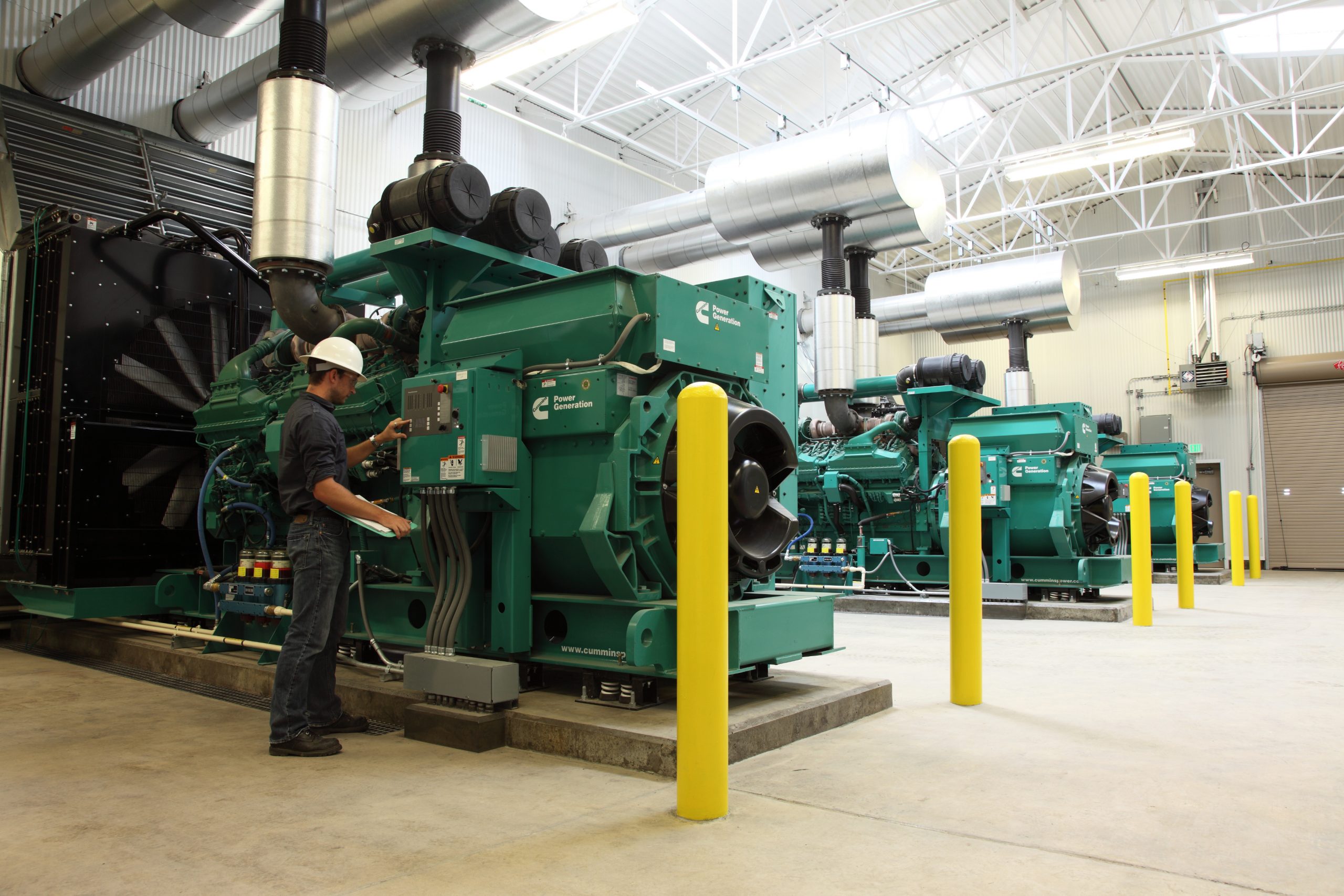 Engineer working on large machinery